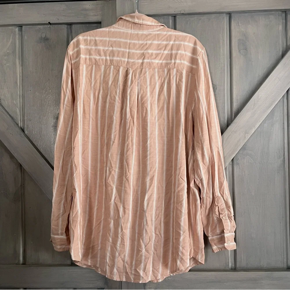Anthropologie‎ Daily Ritual Striped Button Down Shirt Size XL - Picture 6 of 6